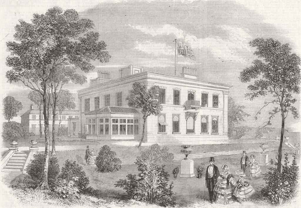 YORKS. House of Mayor of Leeds 1858 old antique vintage print picture